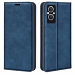 For OPPO A96 5G Retro-skin Magnetic Suction Leather Phone Case(Dark Blue)