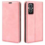 For OPPO A96 5G Retro-skin Magnetic Suction Leather Phone Case(Pink)