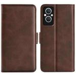 For OPPO A96 5G Dual-side Magnetic Buckle Leather Phone Case(Brown)
