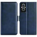 For OPPO A96 5G Dual-side Magnetic Buckle Leather Phone Case(Dark Blue)