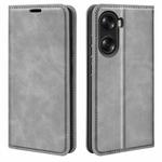 For Honor 60 Pro Retro-skin Magnetic Suction Leather Phone Case(Grey)