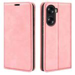 For Honor 60 Pro Retro-skin Magnetic Suction Leather Phone Case(Pink)