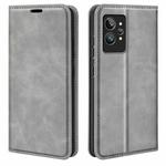 For OPPO Realme GT2 Pro 5G Retro-skin Magnetic Suction Leather Phone Case(Grey)