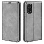 For Xiaomi Redmi Note 11 4G / Note 11S Retro-skin Magnetic Suction Leather Phone Case(Grey)