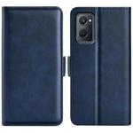 For OPPO Realme 9i Dual-side Magnetic Buckle Leather Phone Case(Dark Blue)