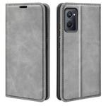 For OPPO Realme 9i Retro-skin Magnetic Suction Leather Phone Case(Grey)