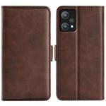 For OPPO Realme 9 Pro Dual-side Magnetic Buckle Leather Phone Case(Brown)