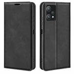 For OPPO Realme 9 Pro Retro-skin Magnetic Suction Leather Phone Case(Black)