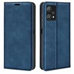 For OPPO Realme 9 Pro Retro-skin Magnetic Suction Leather Phone Case(Dark Blue)