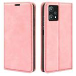 For OPPO Realme 9 Pro Retro-skin Magnetic Suction Leather Phone Case(Pink)