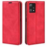For OPPO Realme 9 Pro Retro-skin Magnetic Suction Leather Phone Case(Red)