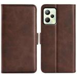 For OPPO Realme C35 Dual-side Magnetic Buckle Leather Phone Case(Brown)