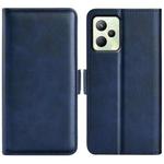 For OPPO Realme C35 Dual-side Magnetic Buckle Leather Phone Case(Dark Blue)