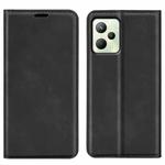 For OPPO Realme C35 Retro-skin Magnetic Suction Leather Phone Case(Black)