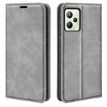 For OPPO Realme C35 Retro-skin Magnetic Suction Leather Phone Case(Grey)