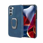 For Motorola Moto Edge S30 Ring Holder PU Phone Case(Blue)