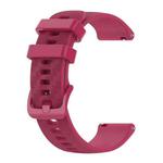 For Garmin VivoMove Luxe 20mm Carbon Fiber Striped Silicone Watch Band(Burgundy)
