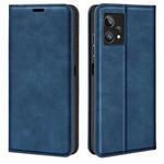 For OPPO Realme 9 Pro+ Retro-skin Magnetic Suction Leather Phone Case(Dark Blue)