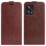 For OPPO Realme 9 Pro+ R64 Texture Vertical Flip Leather Phone Case(Brown)