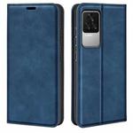 Fo  Xiaomi Redmi K50 Retro-skin Magnetic Suction Leather Phone Case(Dark Blue)