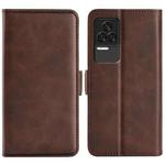For Xiaomi Redmi K50 Pro Dual-side Magnetic Buckle Leather Phone Case(Brown)