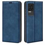 For Xiaomi Redmi K50 Pro  Retro-skin Magnetic Suction Leather Phone Case(Dark Blue)