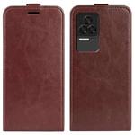 For Xiaomi Redmi K50 Pro R64 Texture Vertical Flip Leather Phone Case(Brown)