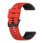 For Garmin Fenix 7 22mm Silicone Mixing Color Watch Band(Red+black)