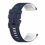 For Garmin Fenix 7 22mm Silicone Mixing Color Watch Band(Blue+white)