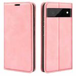 For Google Pixel 7 Retro-skin Magnetic Suction Leather Phone Case(Pink)