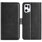 For OPPO Find X5 Dual-side Magnetic Buckle Leather Phone Case(Black)