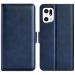 For OPPO Find X5 Dual-side Magnetic Buckle Leather Phone Case(Dark Blue)