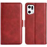 For OPPO Find X5 Dual-side Magnetic Buckle Leather Phone Case(Red)