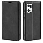 For OPPO Find X5 Retro-skin Magnetic Suction Leather Phone Case(Black)