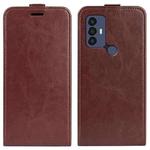 For TCL 30 SE/305/306 R64 Texture Single Vertical Flip Leather Phone Case(Brown)