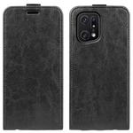 For OPPO Find X5 Pro R64 Texture Vertical Flip Leather Phone Case(Black)