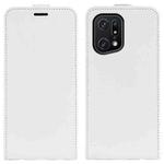 For OPPO Find X5 Pro R64 Texture Vertical Flip Leather Phone Case(White)