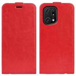 For OPPO Find X5 Pro R64 Texture Vertical Flip Leather Phone Case(Red)