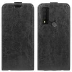 For TCL 30V 5G R64 Texture Single Vertical Flip Leather Phone Case(Black)