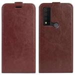For TCL 30V 5G R64 Texture Single Vertical Flip Leather Phone Case(Brown)