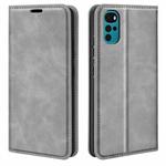 For Motorola Moto G22 4G Retro-skin Magnetic Suction Leather Phone Case(Grey)