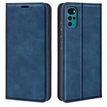 For Motorola Moto G22 4G Retro-skin Magnetic Suction Leather Phone Case(Dark Blue)