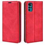 For Motorola Moto G22 4G Retro-skin Magnetic Suction Leather Phone Case(Red)