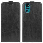 For Motorola Moto G22 4G R64 Texture Single Vertical Flip Leather Phone Case(Black)