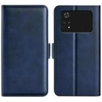 For Xiaomi Poco M4 Pro 4G Dual-side Magnetic Buckle Horizontal Flip Leather Phone Case(Dark Blue)