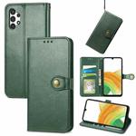 For Samsung Galaxy A13 4G Solid Color Leather Buckle Phone Case(Green)