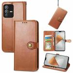 For vivo S12 Pro Solid Color Leather Buckle Phone Case(Brown)