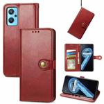 For OPPO Realme 9i / A96 4G / A76 4G Solid Color Leather Buckle Phone Case(Red)