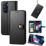 For Motorola Edge X30 Solid Color Leather Buckle Phone Case(Black)
