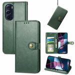 For Motorola Edge X30 Solid Color Leather Buckle Phone Case(Green)